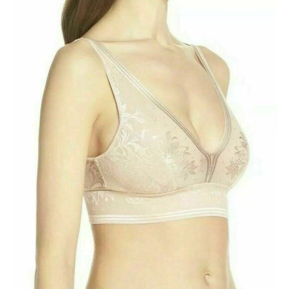 Wacoal Net Effect Bralette Style 810340 Size 34 Rose Dust Modest Support‎ Sheer - Picture 2 of 11